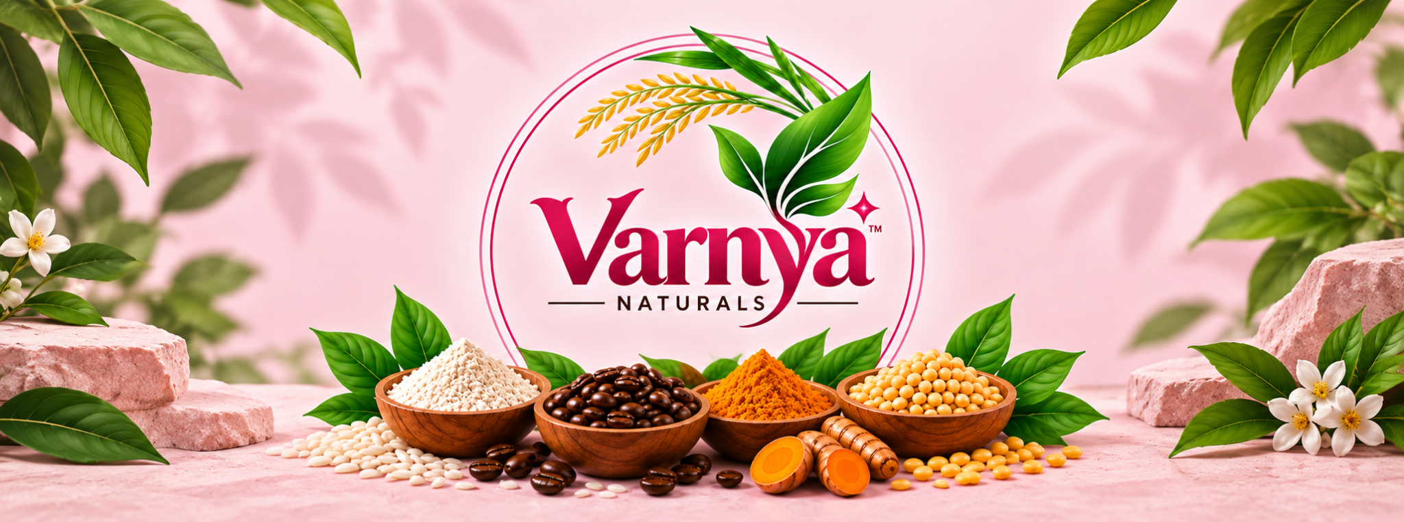 Varnya Naturals ingredients and brand artwork